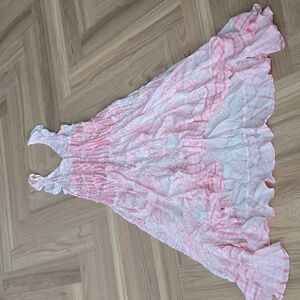 Rocco Sand Pink Patchwork Sequin Maxi Dress Medium